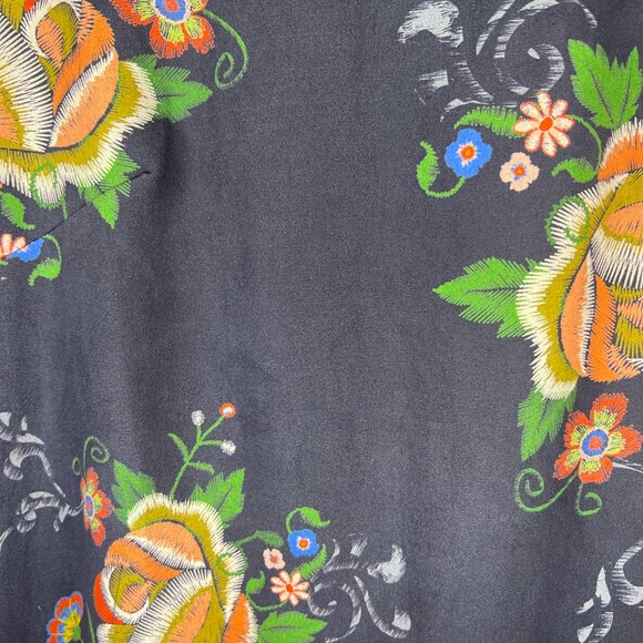 Dor Dor Couture Dress blue/gray floral suede like - size Medium - Picture 3 of 7